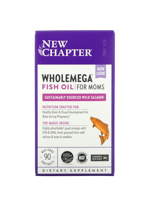 New Chapter, Wholemega Fish Oil for Moms, 90 Softgels