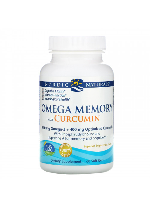 Nordic Naturals, Omega Memory with Curcumin, 1,000 mg, 60 Soft Gels