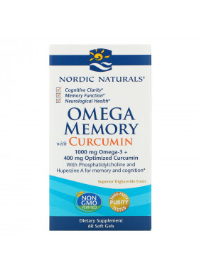 Nordic Naturals, Omega Memory with Curcumin, 1,000 mg, 60 Soft Gels