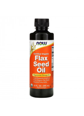 Now Foods, Certified Organic, Flax Seed Oil, 12 fl oz (355 ml)