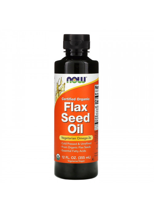 Now Foods, Certified Organic, Flax Seed Oil, 12 fl oz (355 ml)