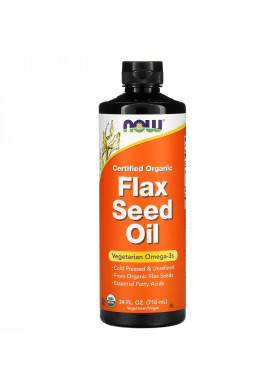 Now Foods, Certified Organic Flax Seed Oil, 24 fl oz (710 ml)
