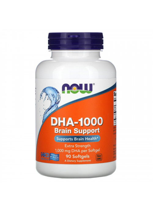 Now Foods, DHA-1000 Brain Support, Extra Strength, 1,000 mg, 90 Softgels