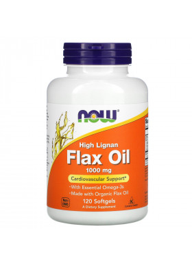Now Foods, High Lignan Flax Oil, 1,000 mg, 120 Softgels