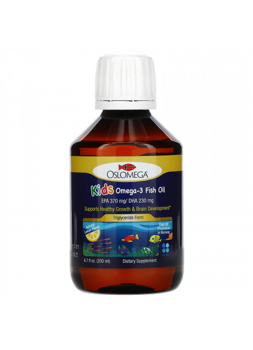 Oslomega, Norwegian Kids Omega-3 Fish Oil, Natural Lemon Flavor, 6.7 fl oz (200 ml)