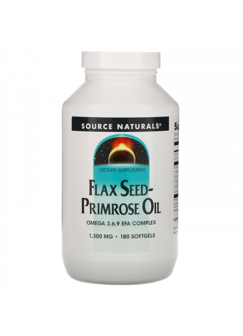 Source Naturals, Flax Seed-Primrose Oil, 1,300 mg, 180 Softgels