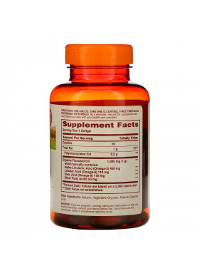 Sundown Naturals, Organic Flaxseed Oil, 1,000 mg, 100 Softgels