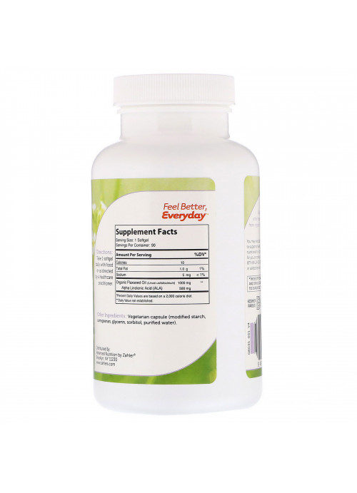 Zahler, Organic Flax Seed Oil, 1,000 mg, 90 Softgels