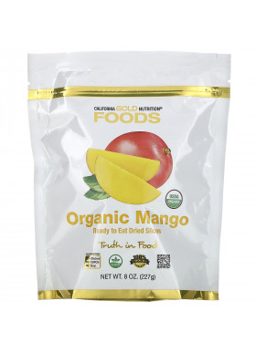 California Gold Nutrition, Organic Mango, Ready to Eat Dried Slices, 8 oz (227 g)