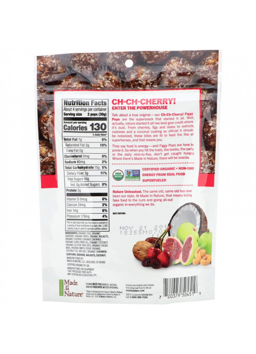 Made in Nature, Organic Figgy Pops, Ch-Ch-Chery Supersnacks, 4.2 oz (119 g)