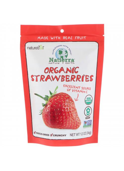 Natierra, Organic Freeze-Dried, Strawberries, 1.2 oz (34 g)