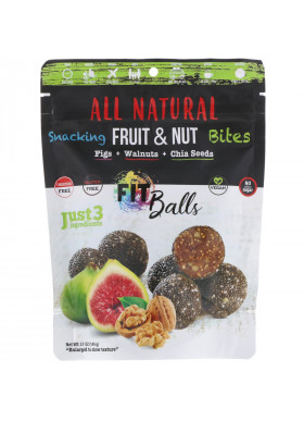 Nature's Wild Organic, All Natural, Snacking Fruit & Nut Bites, Fit Balls, Figs + Walnuts + Chia Seeds, 5.1 oz (144 g)