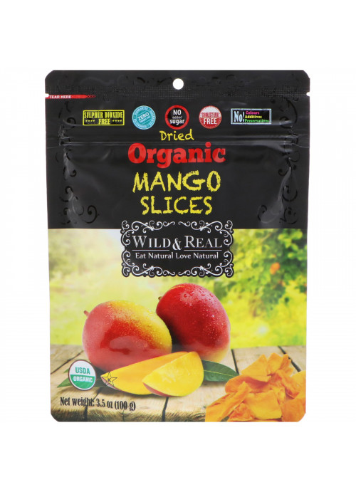 Nature's Wild Organic, Wild & Real, Dried, Organic Mango Slices, 3.5 oz (100 g)