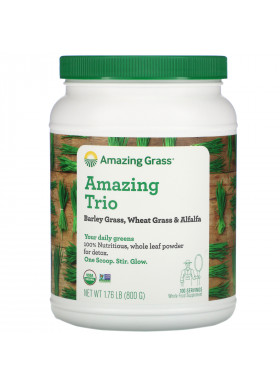 Amazing Grass, Amazing Trio, Barley Grass & Wheat Grass & Alfalfa, 28.2 oz (800 g)