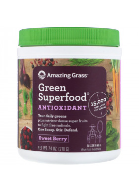 Amazing Grass, Green Superfood Antioxidant, Sweet Berry, 7.4 oz (210 g)