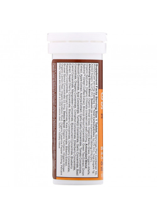 Amazing Grass, Green Superfood, Effervescent Greens Detox, Orange Turmeric Flavor, 10 Tablets