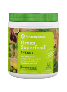 Amazing Grass, Green Superfood, Energy, Lemon Lime, 7.4 oz (210 g)