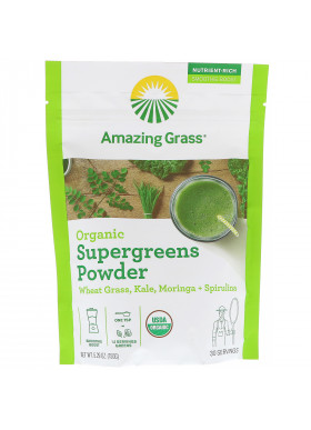 Amazing Grass, Organic SuperGreens Powder, 5.29 oz (150 g)