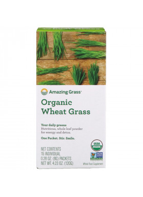 Amazing Grass, Organic Wheat Grass, 15 Individual Packets,  0.28 oz (8 g) Each