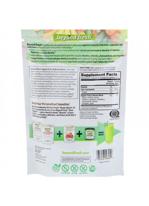 Beyond Fresh, Orchard Fresh, Organic Fruits & Berries Master Blend, Natural Flavor, 6.35 oz (180 g)