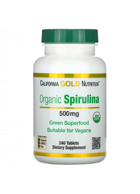 California Gold Nutrition, Organic Spirulina, USDA Organic, 500 mg, 240 Tablets