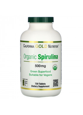 California Gold Nutrition, Organic Spirulina, USDA Organic, 500 mg, 720 Tablets