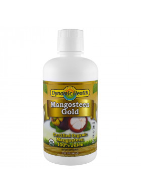 Dynamic Health  Laboratories, Certified Organic Mangosteen Gold, 100% Juice, 32 fl oz (946 ml)