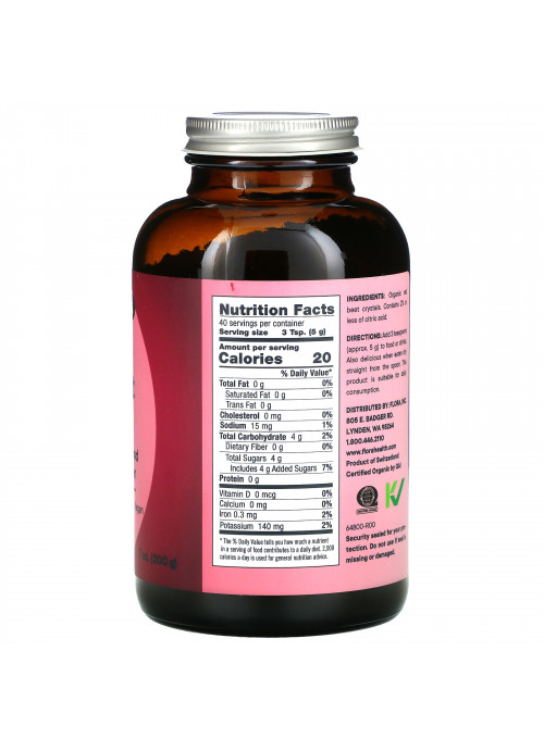 Flora, Organic Red Beet Crystals, 7 oz (200 g)