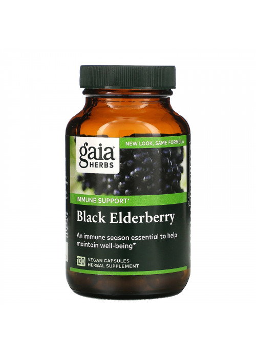 Gaia Herbs, Black Elderberry, 120 Vegan Capsules