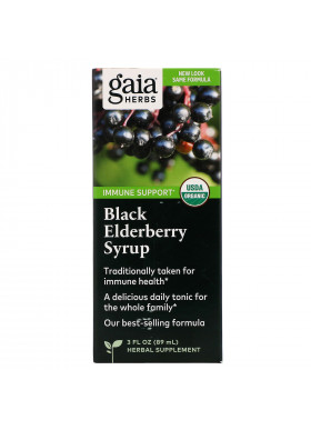 Gaia Herbs, Black Elderberry Syrup, 3 fl oz (89 ml)