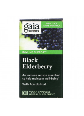 Gaia Herbs, Black Elderberry with Acerola Fruit, 30 Vegan Capsules