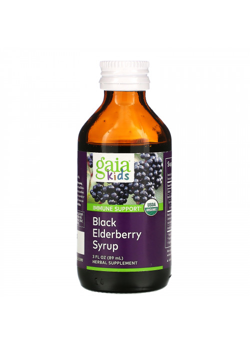 Gaia Herbs, Kids, Black Elderberry Syrup, 3 fl oz (89 ml)