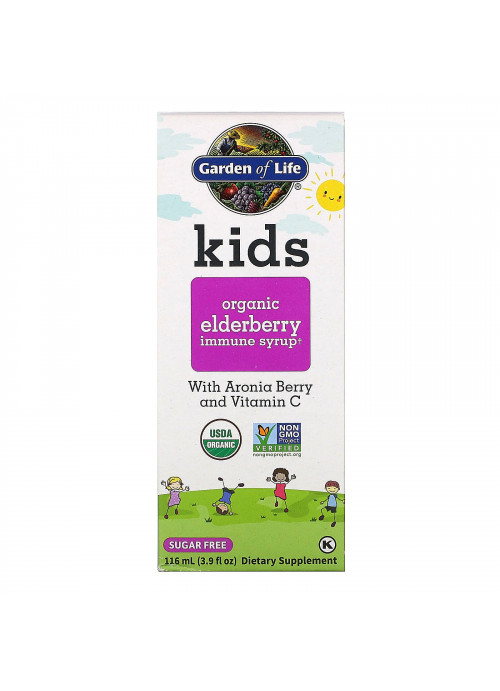 Garden of Life, Kids Organic Elderberry Immune Syrup , 3.9 fl oz (116 ml)