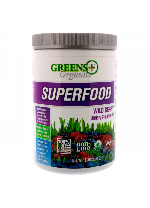 Greens Plus, Organics Superfood, Wild Berry, 8.46 oz (240 g)