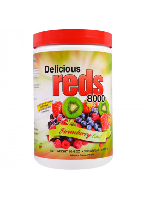 Greens World, Delicious Reds 8000, Strawberry Kiwi, Powder, 10.6 oz (300 g)