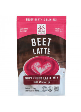 Hana Beverages, Beet Latte, Non-Coffee Superfood Beverage, 16 oz (454 g)