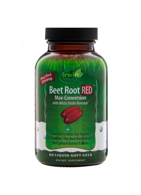 Irwin Naturals, Beet Root RED, Max-Conversion with Nitric Oxide Booster, 60 Liquid Soft-Gels