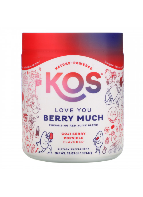 KOS, Love You Berry Much, Energizing Red Juice Blend, Goji Berry Popsicle, 13.81 oz (391.6 g)