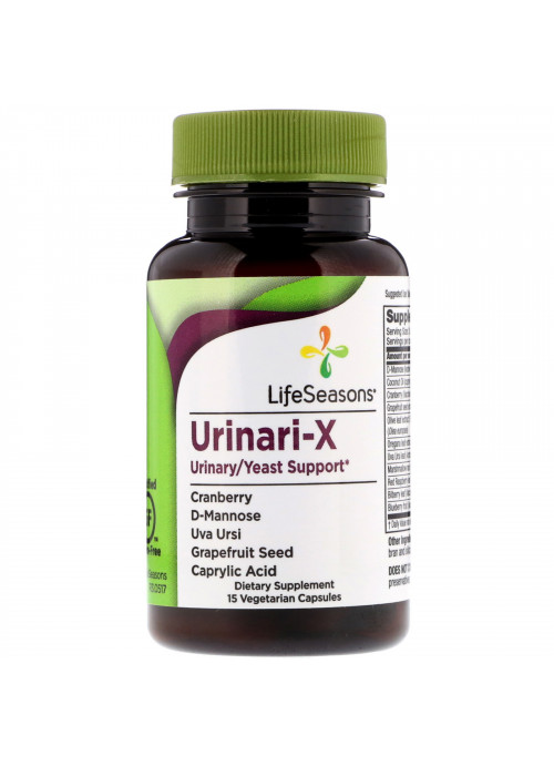 LifeSeasons, Urinari-X Urinary/Yeast Support, 15 Vegetarian Capsules