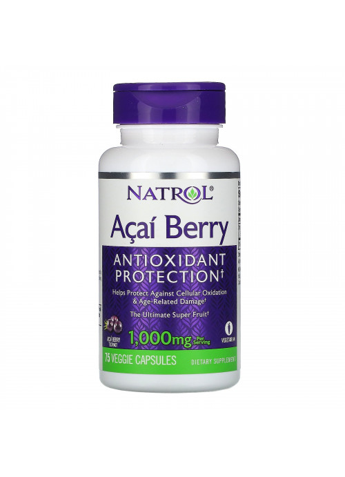 Natrol, Acai Berry, 1,000 mg, 75 Veggie Caps