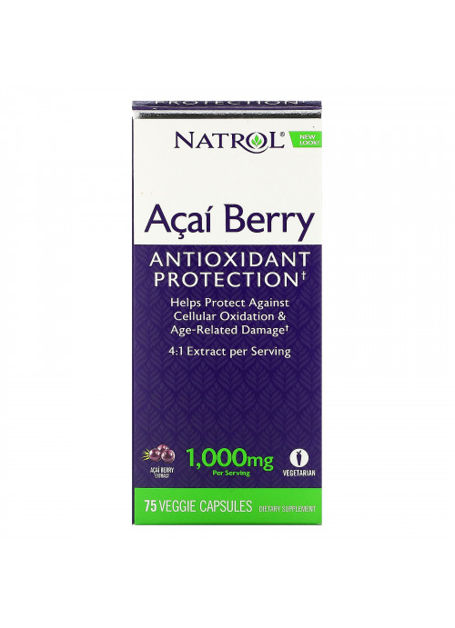 Natrol, Acai Berry, 1,000 mg, 75 Veggie Caps