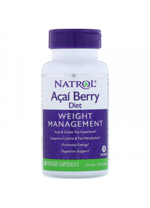 Natrol, Acai Berry Diet, Acai & Green Tea Superfoods, 60 Veggie Capsules