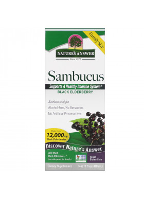 Nature's Answer, Sambucus, Black Elderberry, 12,000 mg, 16 fl oz (480 ml)