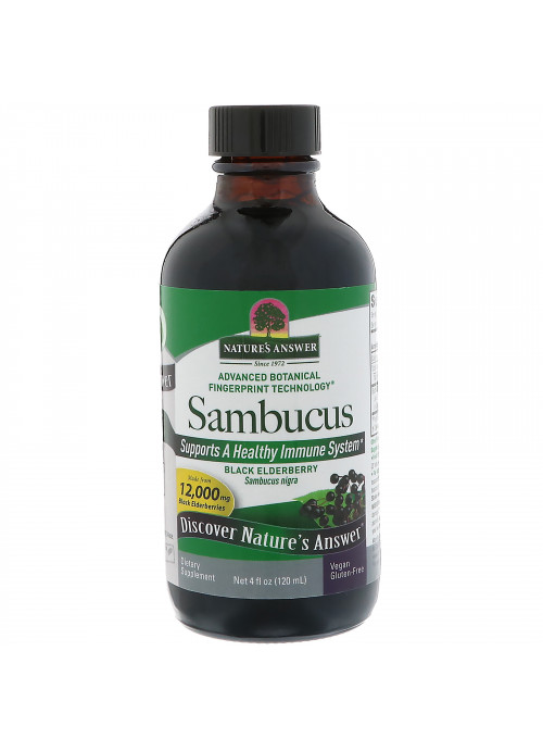 Nature's Answer, Sambucus, Black ElderBerry, 12,000 mg, 4 fl oz (120 ml)