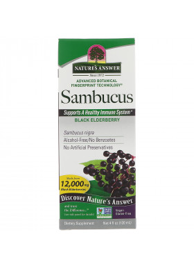 Nature's Answer, Sambucus, Black ElderBerry, 12,000 mg, 4 fl oz (120 ml)