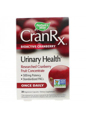 Nature's Way, CranRx, Urinary Health, Bioactive Cranberry, 500 mg, 30 Vegetarian Capsules