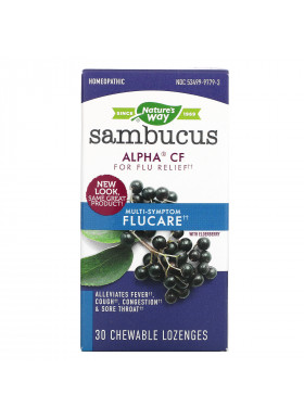 Nature's Way, Sambucus FluCare, Multi-Symptom Flu Relief, Elderberry, 30 Chewable Lozenges