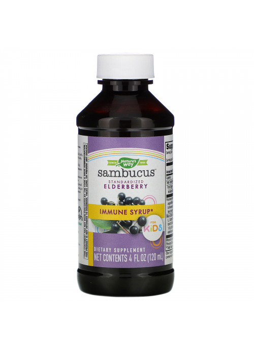 Nature's Way, Sambucus for Kids, Standardized Elderberry, Immune Syrup, 4 fl oz (120 ml)