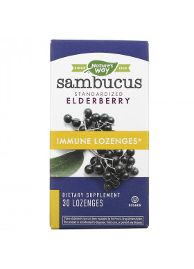 Nature's Way, Sambucus Immune, Elderberry, Standardized, 30 Lozenges