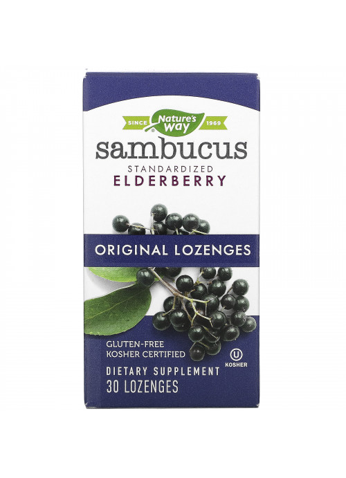 Nature's Way, Sambucus, Standardized Elderberry, Original Lozenges, 30 Lozenges